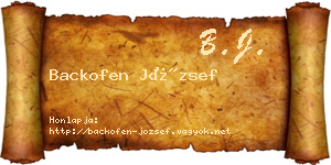 Backofen József névjegykártya